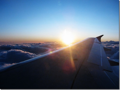 Sunset on the plane