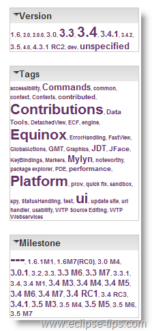Eclipse Bug Search Tags