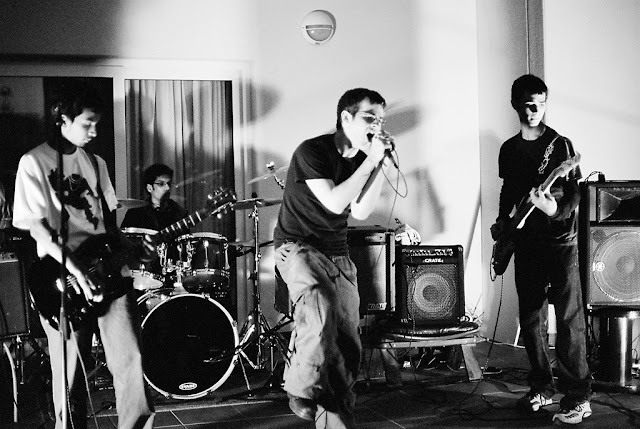 Grand Hotel Paradox performs on stage - Chris Ryan, Adarsh Shekar, Tarun J and Bob grandhotelparadox.jpg