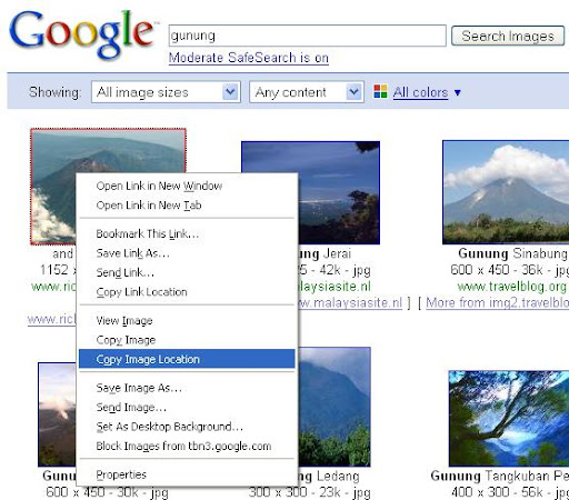 Cara cepat nyari gambar di internet