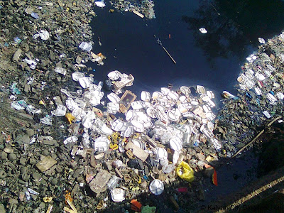 Floating Plastic Waste In Sewage
