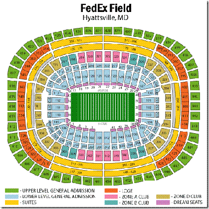 Fedex Football Stadium Seating Chart