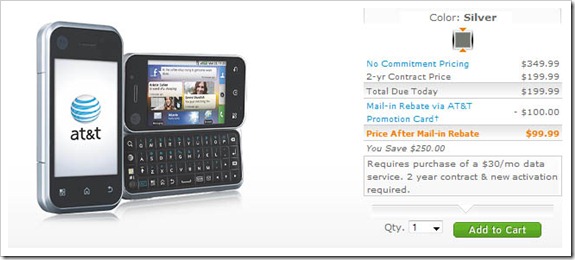 Motorola Backflip available on AT&T for $99