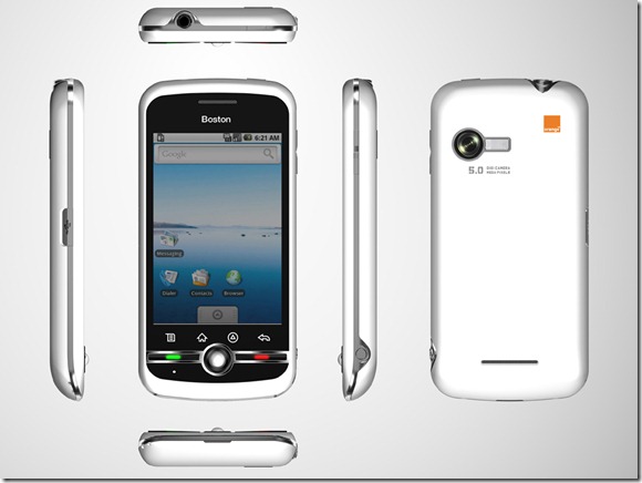  Orange Boston Android phone hitting selves from April 16 for €1