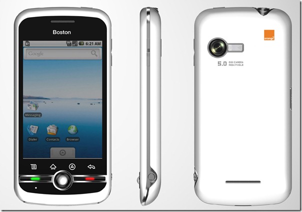  Orange Boston Android phone hitting selves from April 16 for €1
