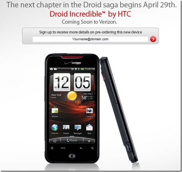 Verizon makes Droid Incredible official