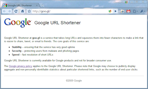 Goo.gl – Google 讓網址也能伸縮自如