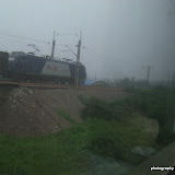 Looking out the train