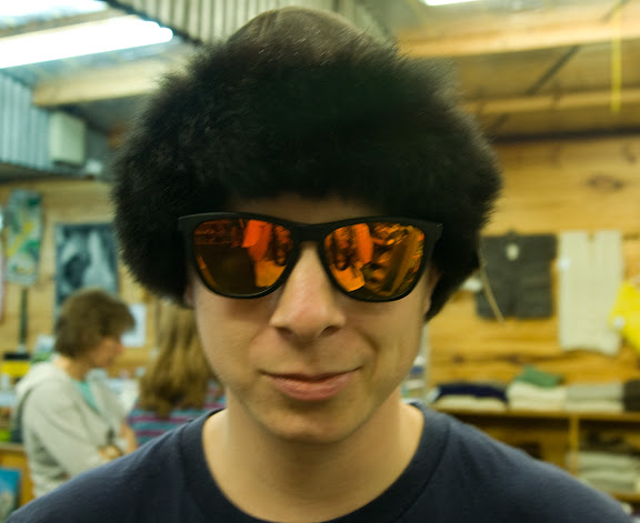 Sheila made me wear this hat and take a picture at Agrodome.