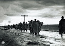 Guerra vivil española del 36. Tropas republicanas en retirada.