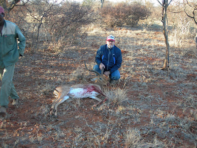 Steve met rooibok. Geschoten 0715  Hunting Lodge Marken