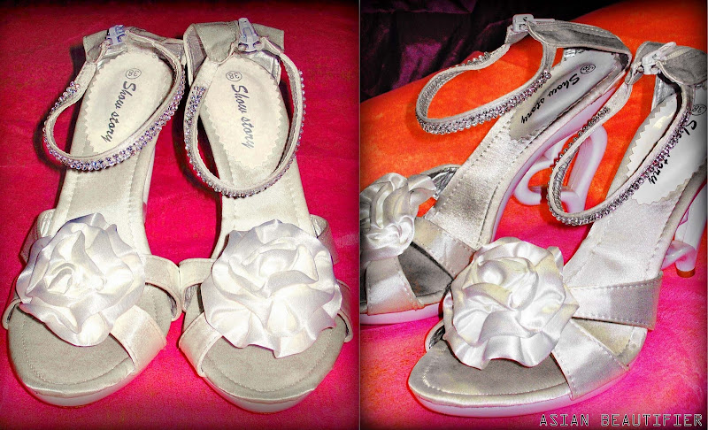 Satin Diamonte Heart High Heel Shoes Satin Diamonte Heart High Heel Shoes