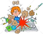 33052-Clipart-Illustration-Of-A-Shocked-School-Girl-Conducting-A-Chemistry-Experiment-While-Her-Chemicals-Explode