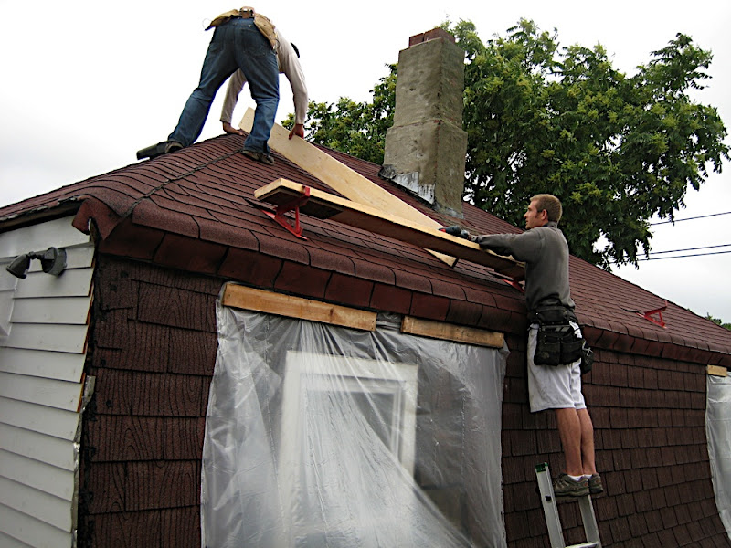 Josh & George install scaffolding