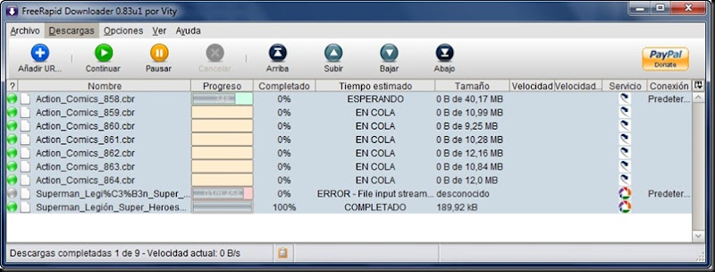 Descargando