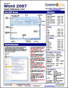 Microsoft Word 2007 cheat sheet Microsoft Word 2007 cheat sheet