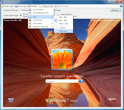 Portable Windows 7 Logon Screen Editor Portable Windows 7 Logon Screen Editor