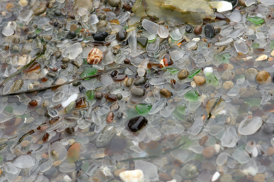 Sea Glass in the Pacific Rare find: beach full of sea glass still being worked on by the ocean in large quantities