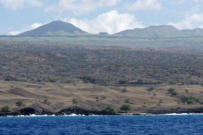 Looking up the mountain from the sea