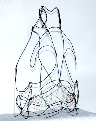 Piranha Skull Sculpture Stainless Steel & Brass