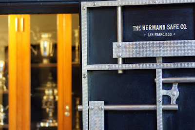 Walk in silver safe in one of the kitchen rooms