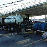 Enhanced Fluid Recovery (EFR) event at a contaminated gas station. The Vacuum truck pulls air and liquid from a well to remove gasoline contaminated groundwater along with vaporized gasoline in soils.