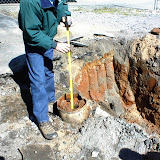 UST Removal. Checking the depth of tank and the presence of any liquids/product