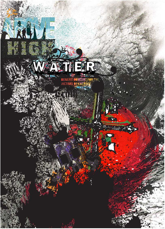 above high water benefit concert poster for rebuilding of New Orlean