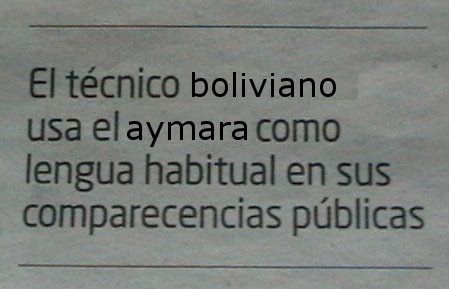El técnico boliviano usa el aymara como lengua habitual en sus comparecencias públicas