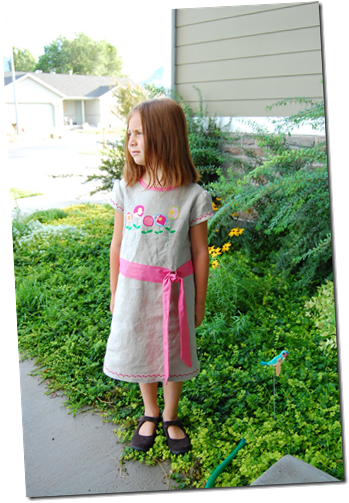 linen poppies dress