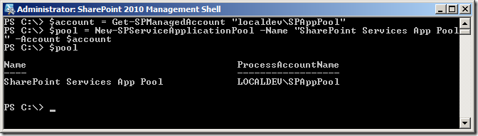 New-SPServiceApplicationPool New-SPServiceApplicationPool