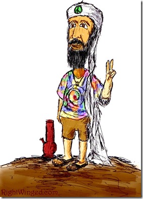 Bin Laden Hippie peace sign Bin Laden Hippie peace sign