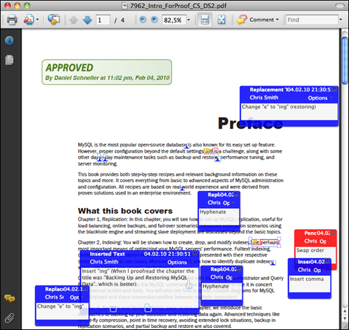 Adobe Reader showing the same document