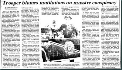 Trooper Blames Cattle Mutilations on Massice Conspiracy - New Mexican 10-18-1981