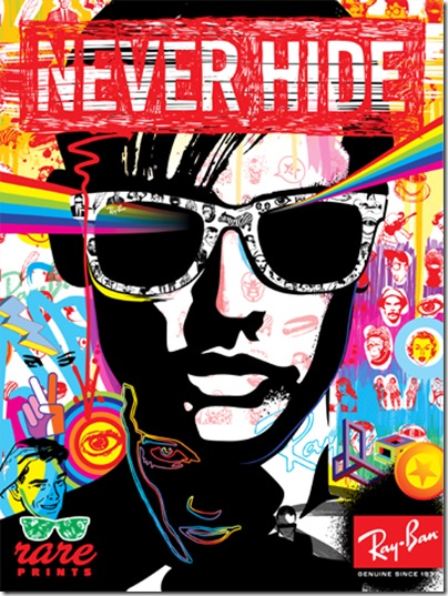 Ray Ban Never Hide - Rare Print by Paul Reilly