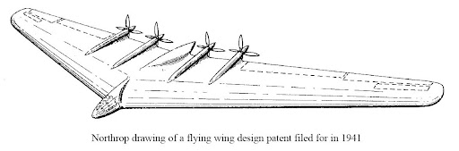 Here's a 1941 Northrop design patent drawing The huge wing would 