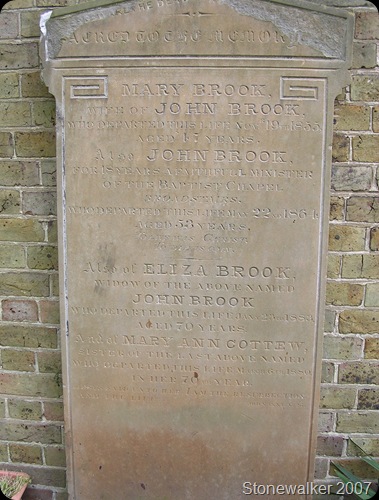 Brook John Mary Eliza Cottew Mary headstone
