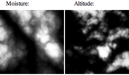 Moisture and altitude maps