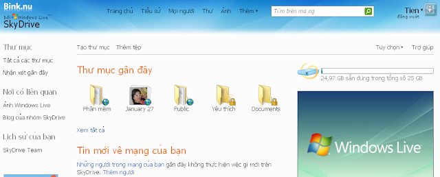 aohaiday.com - SkyDrive- 25 GB lưu trữ trực tuyến với giao diện tiếng Việt