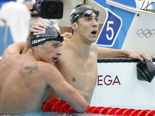 ryan lochte and michael phelps. Michael Phelps of the United