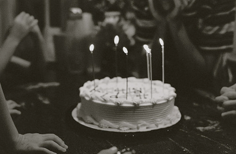 Black and White Birthday Cake