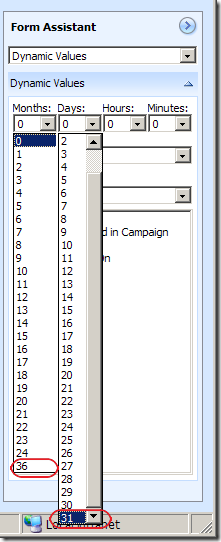 CRM Date Offset Limitation CRM Date Offset Limitation