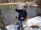 Kendra's first fish, slightly bloody.