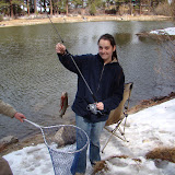Kendra's first fish, slightly bloody.
