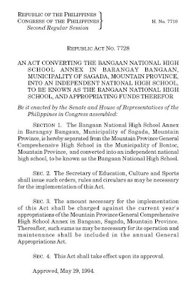 RA 7728: Bangaan National High School