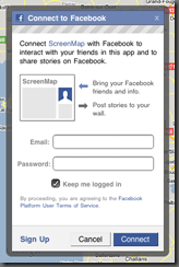 screenmap iphone upload publish facebook google maps