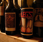 Early Sine Qua Non white table wine poured by the glass at Campanile: Legs. Early Sine Qua Non white table wine poured by the glass at Campanile: Legs.
