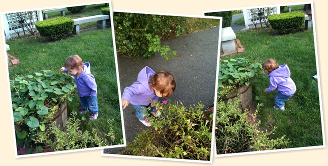 View Kaela smelling flowers
