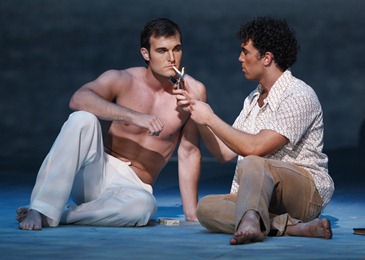 Jonathan Blalock and Wes Mason in the World Premiere of Jorge Martín's BEFORE NIGHT FALLS, Fort Worth Opera, 2010 [Photo by Ellen Appel]