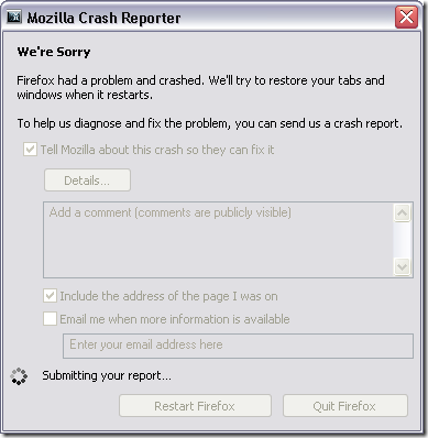 firefox 3.6.3 crashes